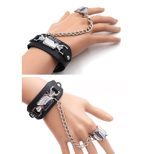 Amine ANGREP PÅ TITAN Cosplay Props Armbånd + Fingerring onesize