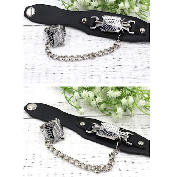 Amine ANGREP PÅ TITAN Cosplay Props Armbånd + Fingerring onesize
