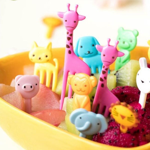 Fruktgaffel Tecknad Minidjur Jul Halloween Snacks tårta F 60 pcs