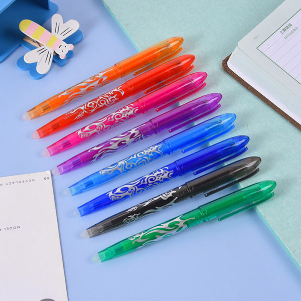 8st flerfärgad raderbar gelpenna Student som skriver Kawaii Creati 8 PCS