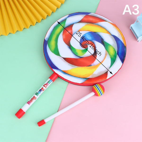 Lollipop Handtrumma Slagverksinstrument Spädbarnsmusikleksaker T A3