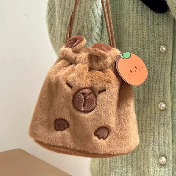e Capybara plysj snøring lomme nøkkelring lommebok hodetelefon st one size