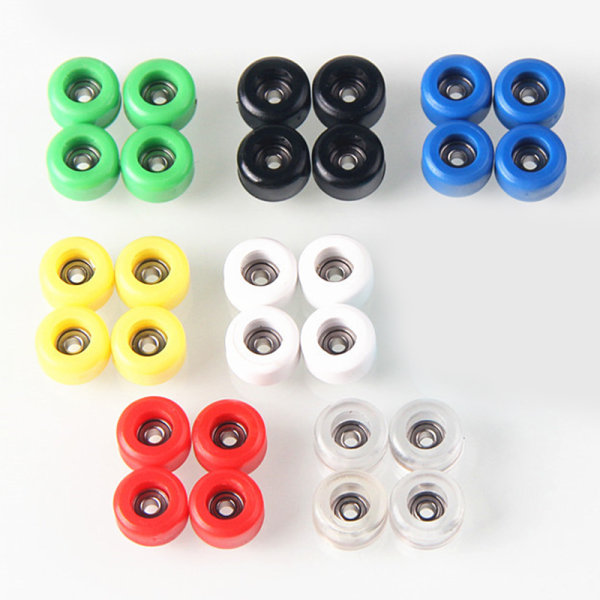 4 stk/sett PU+metalluretan CNC-lagerhjul for trefinger Blue