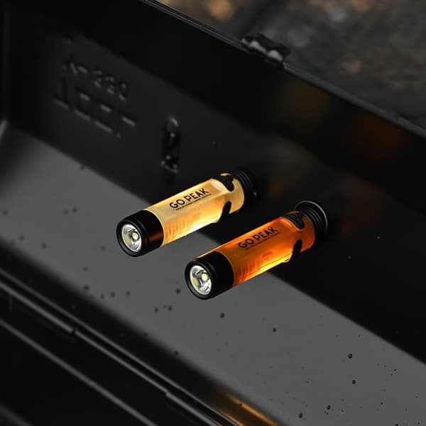 1kpl Tasku Mini Taskulamppu Ulkoilu Avain Klipsi Lippis Tunnelma Led Lon Orange 1