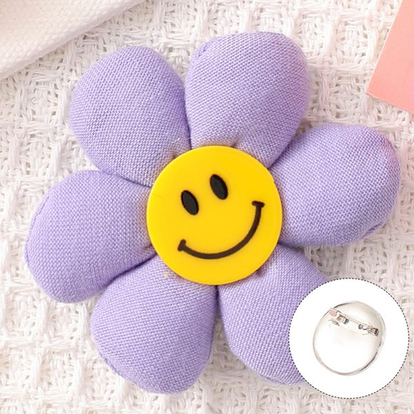 1 stk mote fargerikt smilende ansikt Solsikkebrosjer Merker P Purple