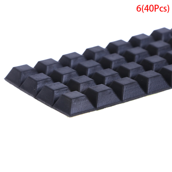 40 stk Firkantede gummiføtter selvklebende støtfangerdør Bufferstopp 6(12.5*12.5*6 40Pcs)