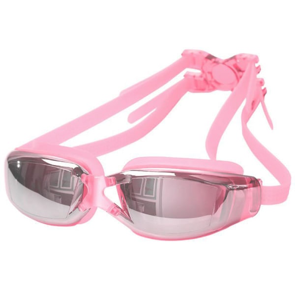 Unisex vanntett anti-tåkebelegg Flat Eyeglasses Goggles Swim pink