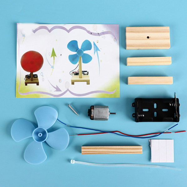 1st Blå DIY elektrisk fläkt Experimentmodell Fysik Vetenskap Elem One Size