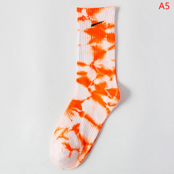 Tie-dye Sokker Europæiske og Street Ins Hip-hop Tide Brand Coupl Orange