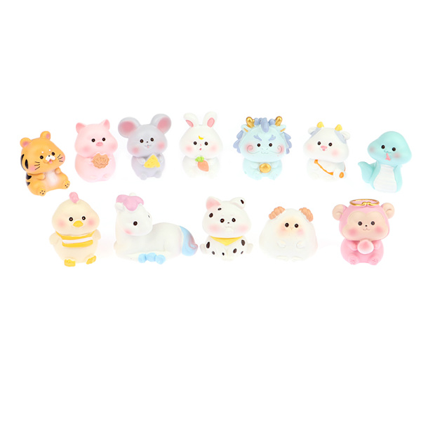 Tecknad Zodiac Color Doll Crafts Nyckelring Handväska hängande present Mouse