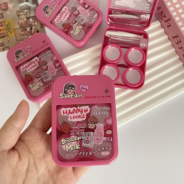 e Mini kontaktlinser etui Kit til piger Rejser Bærbar kontakt one size