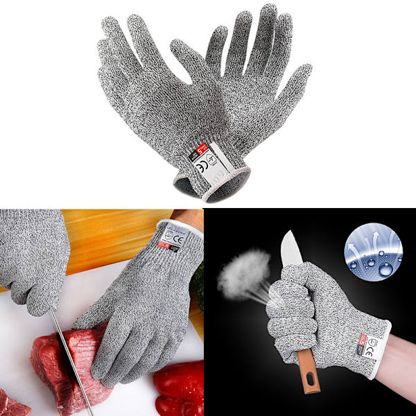 HPPE Level 5 Säkerhetshandskar Höghållfast industrikök Gard Grey XS