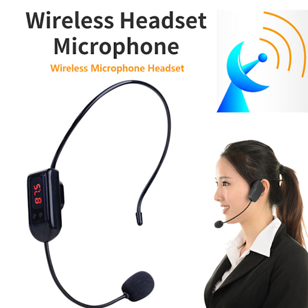 FM trådlös mikrofon Headset Megafon Radio Mic för Loudspea as the picture Onesize