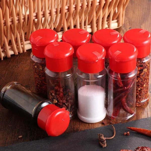 5 st Plast Krydda Salt Peppar Shakers Kryddburk BBQ Condime Black