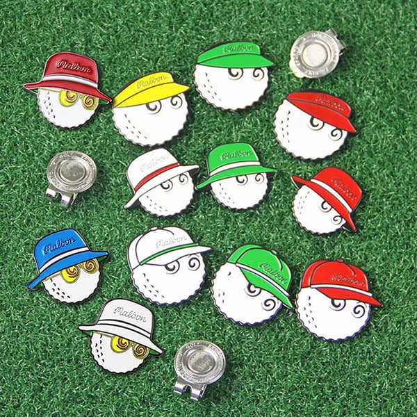 1 stk Golf Cap Clips Mark Golf Ball Posisjon Avtakbar golfhatt M White C