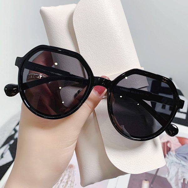 n Style Vintage Geometri Shape Stel Solskærmsbriller UV Protec Black