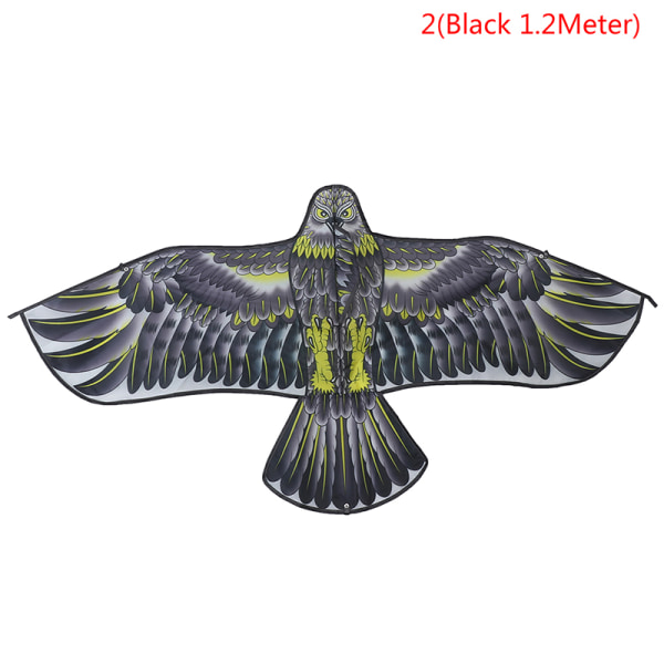 Kids 1,2m Flat Eagle Kite 100M Kite Line Children Flying Bird K 2(1.2M Black kite)