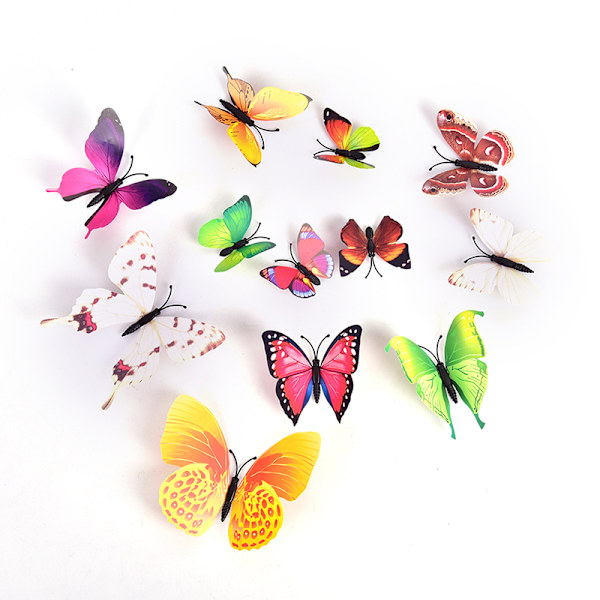12 stk. Butterfly Magnets Stickers Køkkenmagneter Køleskab H A
