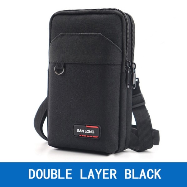 Vedenpitävä vyötärölaukku yksi-/kaksikerroksinen sotilaallinen ulkokäyttöön tarkoitettu laukku Black Double