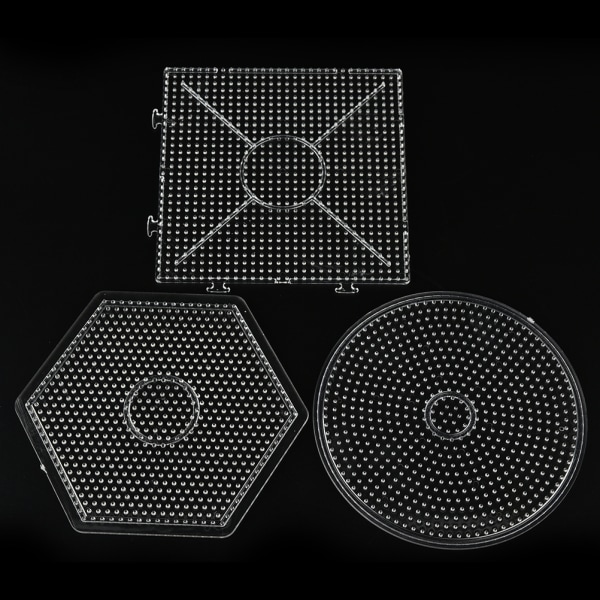 1 stk Firkantede runde sekskantede pinneplater transparente for 5 mm Hama B Hexagon