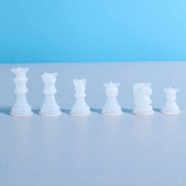 1Pc DIY skakstykke Krystal Epoxyharpiksform Queen King 3D Ches knight