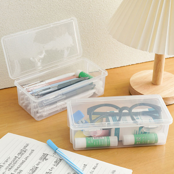 Läpinäkyvä lyijykynä muoviseen kynälaatikkoon Crayon Pen Storage Bo onesize