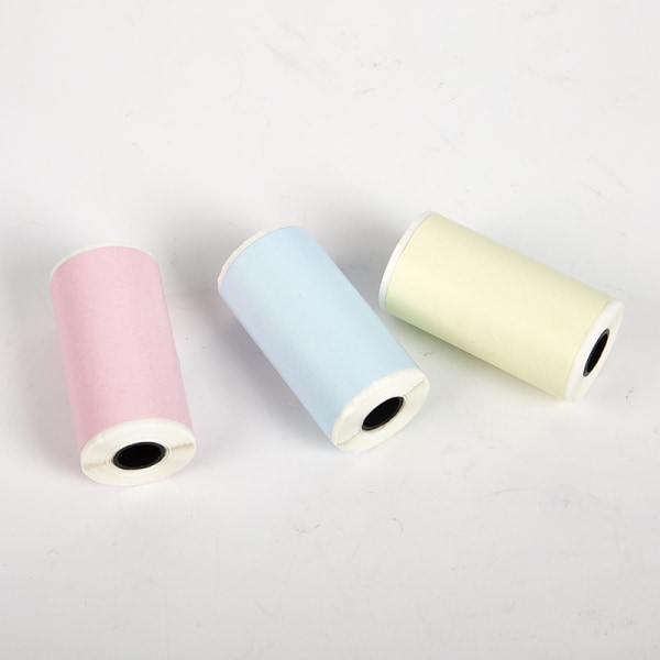 3 stk mini fotoprinter Printbar klistermærke Papirrulle selvklæbende Multicolor