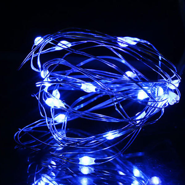 20LED Garland Solar Vinflaske Lights Solar Cork Fairy Lights Blue