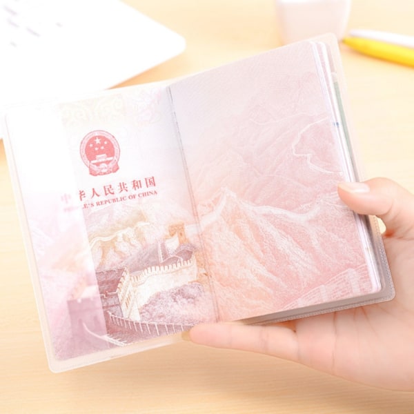 1 stk Passport Cover PVC Vanntett Veske for Passport Wallet Bus White transparent