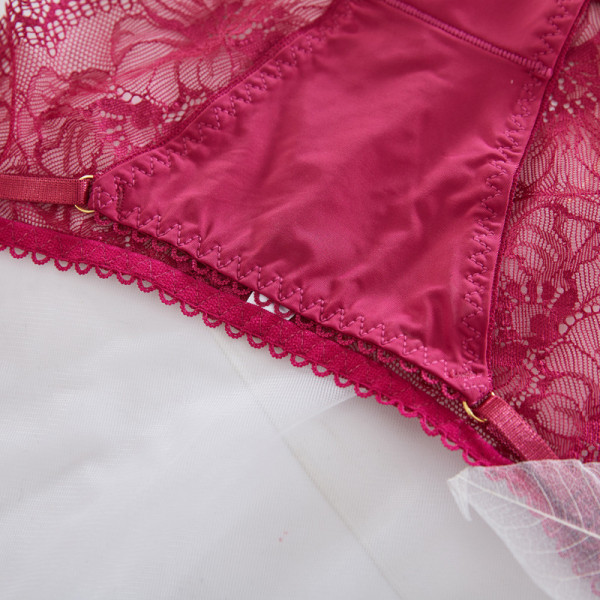 Sexede gennemsigtige trusser kvinder mesh blonder solide trusser Casual Se Pink - 1pc XL