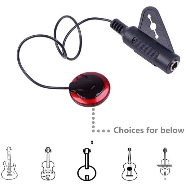 1st Piezo Kontaktmikrofon Pickup för Gitarr Violin Banjo Ma One Size