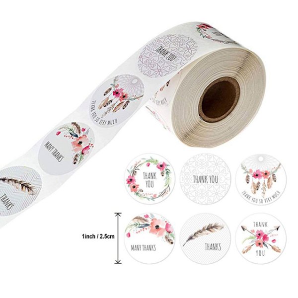 500x kukkainen kiitostarra scrapbooking pakkaussinettilaboratorioon A-13