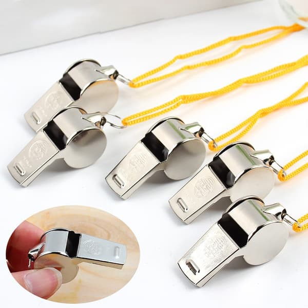 Metal Whistle Referee Sports Rugby Rustfrit stål Whistle Socc silver