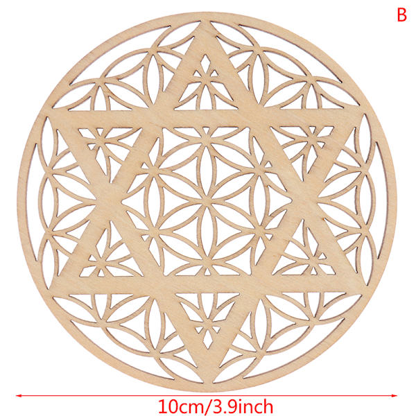 1PC Creative Chakra Pattern Coaster Træ Livets blomst Naturlig B 1 pc