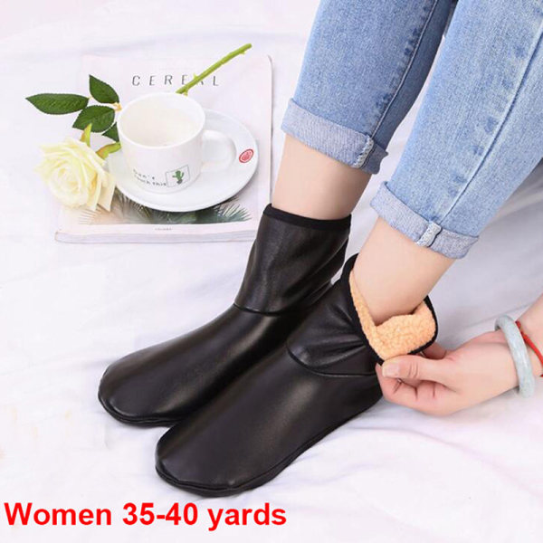 Vintervarmt läder Thermal boottoffel inomhushus Mjuk Icke- WOMEN1 35-40