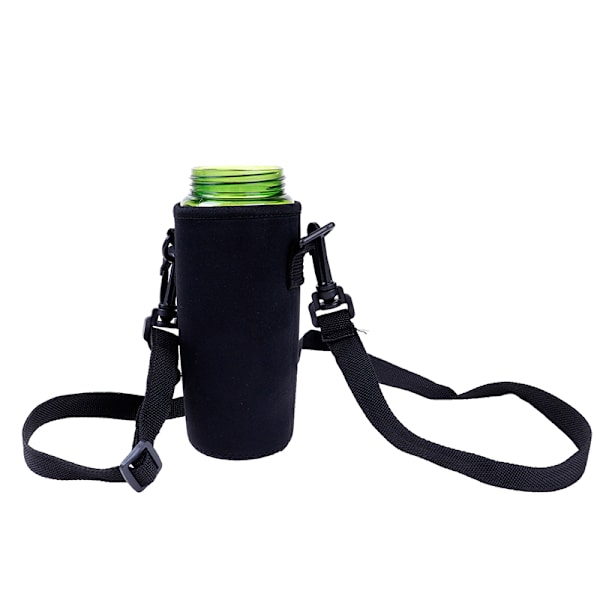 420ml-1500ml vandflaskedækselposeholderrem Black 1500ml