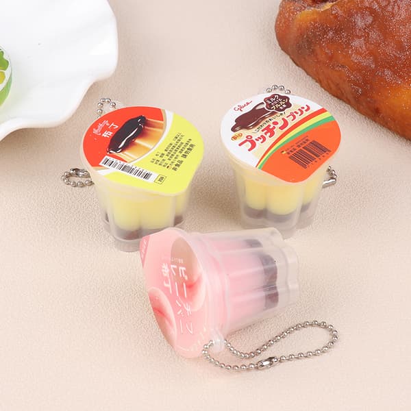 Novelty Pudding Pendant Play Reduce Pressure Keychain Stress R A