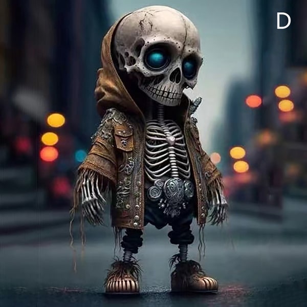 Seje skelet figurer Halloween skelet dukke harpiks ornament D