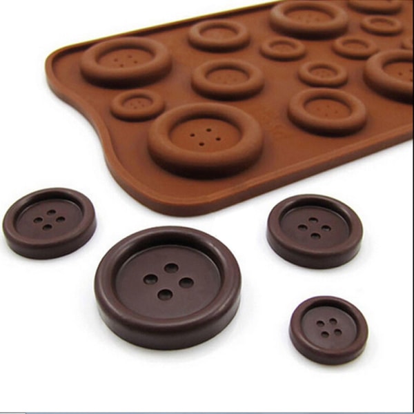 1X DIY knapformet chokoladefondantform Silikoneforme Moul