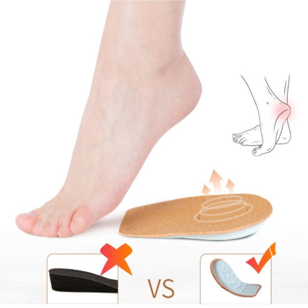 1 pari liukastumista estävät takajalkojen pehmusteet High Heel Half Size pehmustettu kipu onesize