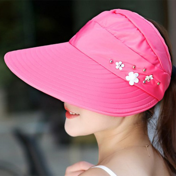 Sommerhatte Til Kvinder Foldbar Solhat Perleblomst Visir Suncr H