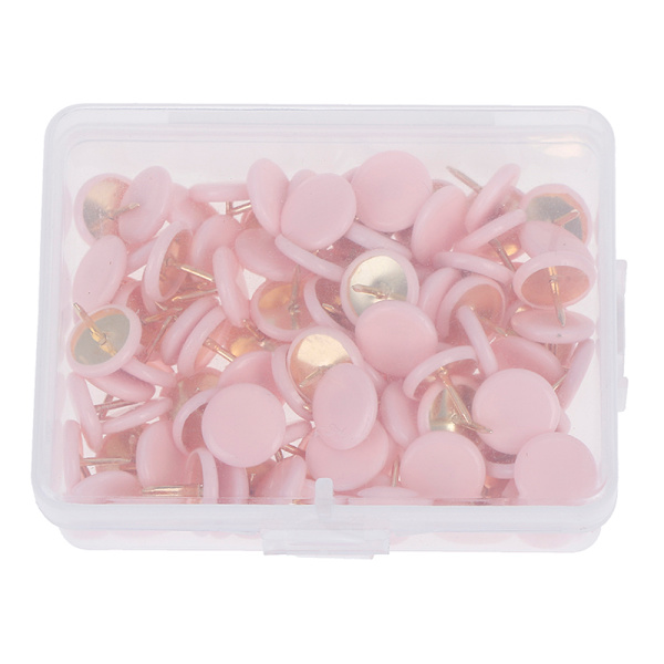 100 kpl pyöreitä työntötappeja Ilmoitustaulun kartta Peukalonauhat Point Bulle Pink