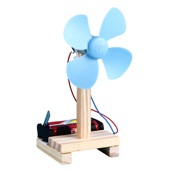 1Pc Blue DIY Electric Fan Experiment Model Physics Science Elem One Size