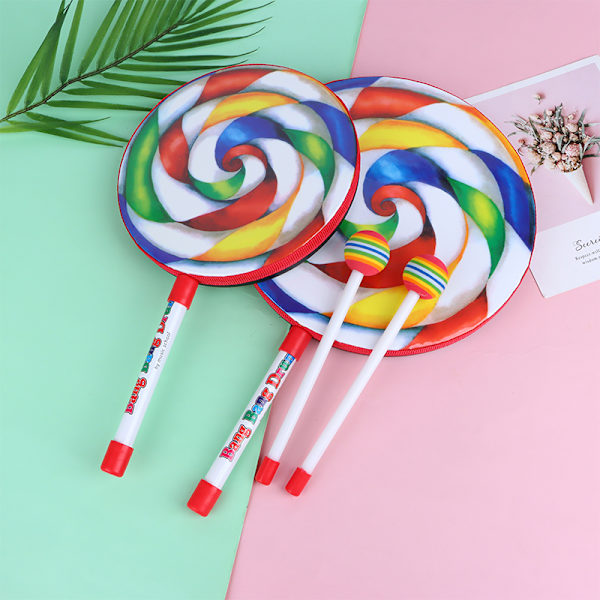 Lollipop Handtrumma Slagverksinstrument Spädbarnsmusikleksaker T A3