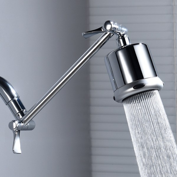 Kobber Brusebad Badekar Bruseforbindelsesstang Brusehoved Justerbar Forlængerstang Top Spray Brusehovedholder Tilbehør, Brusearm + Mundstykke