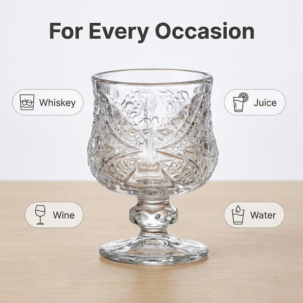 Indgraverede små vinglas til whisky, sake, vodka og te 12pcs Butterfly