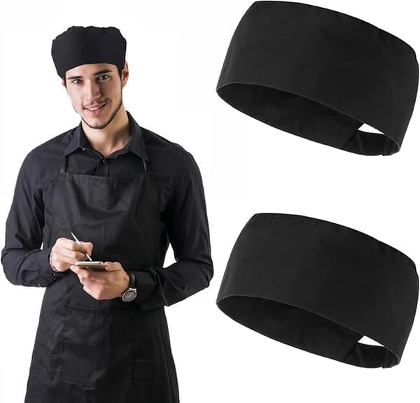2 stycken unisex kockmössa matservering svart kockmössa justerbar k-FX-