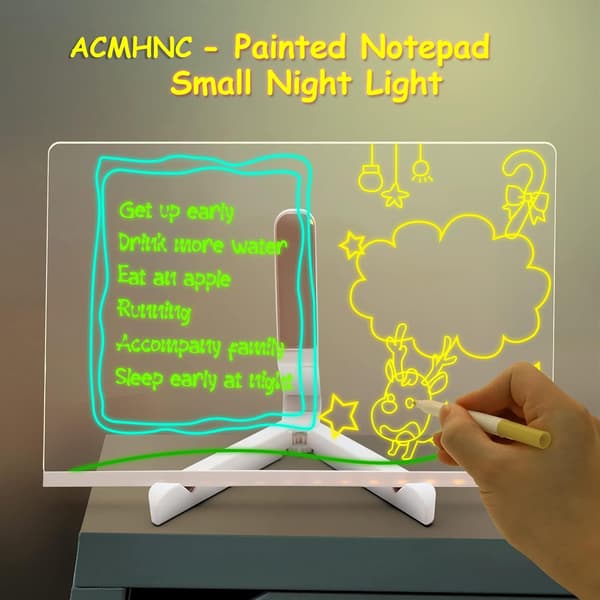 LED-meldingstavle, lysende tegnebrett, viskbart magisk brett for barn med 7 neonpenner, jente, 30 x 20 cm-FX-