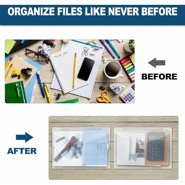 10 st A4 plastmappar, A4 dokumentmapp, transparent plastmapp med tryckknapp för skola, kontorsmaterial, läxor, A4-kuvert-FX-