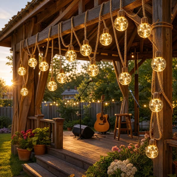 Solcelledrevne sfæriske lyskæder 16LED 8m IP44 8 tilstande gult lys 16LED 8m Colorful Light